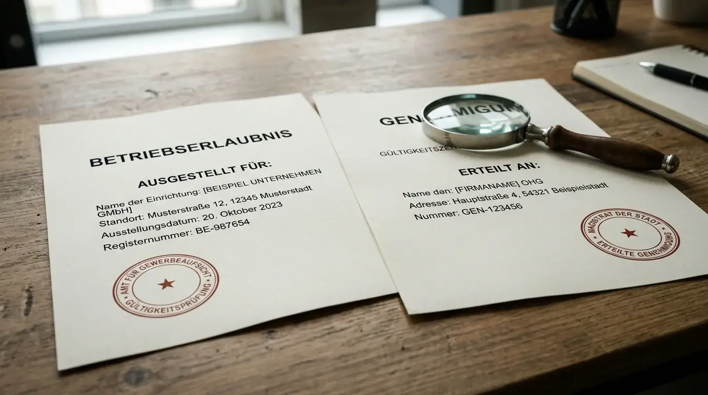 Neutrale Lizenzurkunde als Sinnbild für ausländische Glücksspielaufsicht