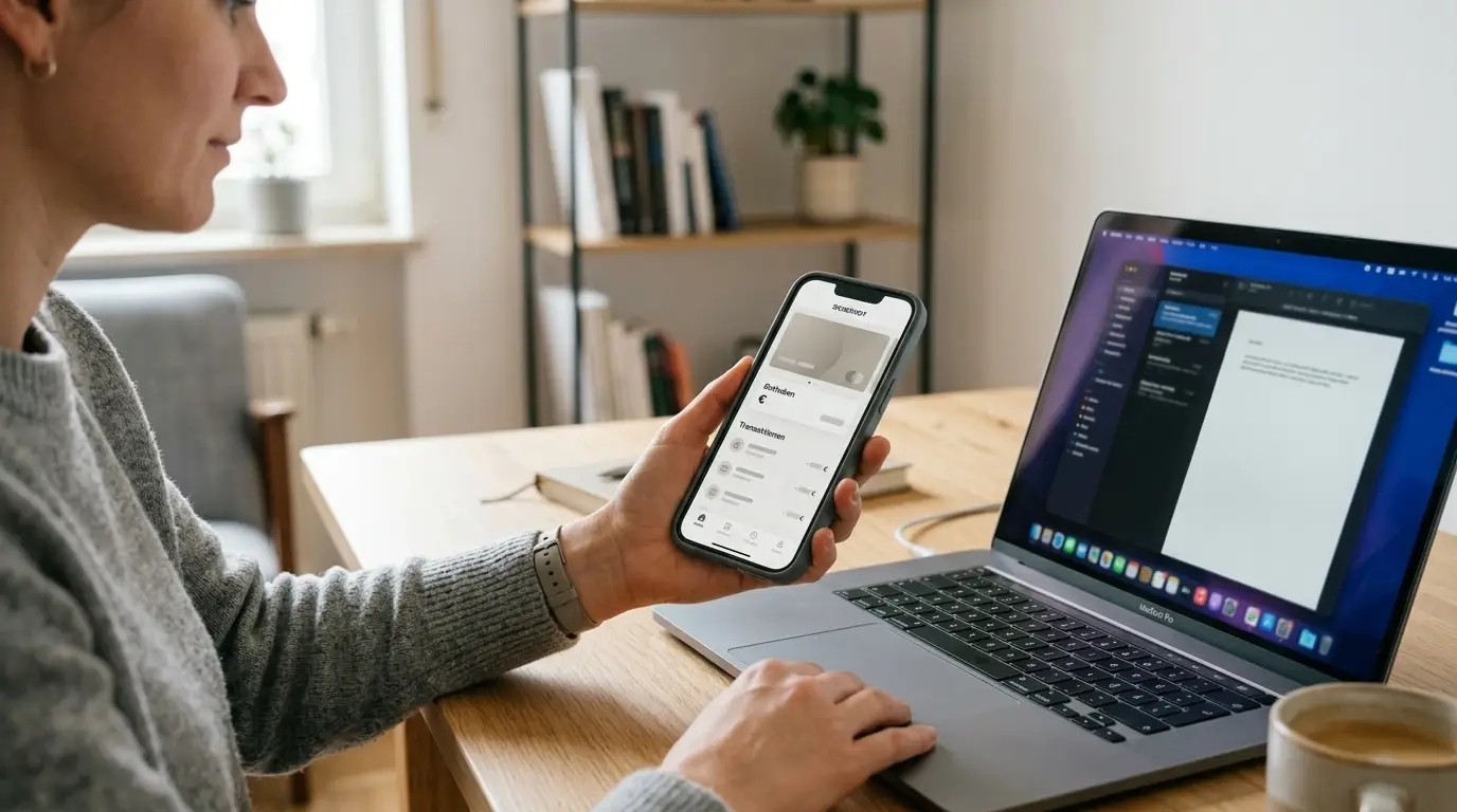 Neutrale mobile Wallet-Anwendung neben einem sicheren Smartphone