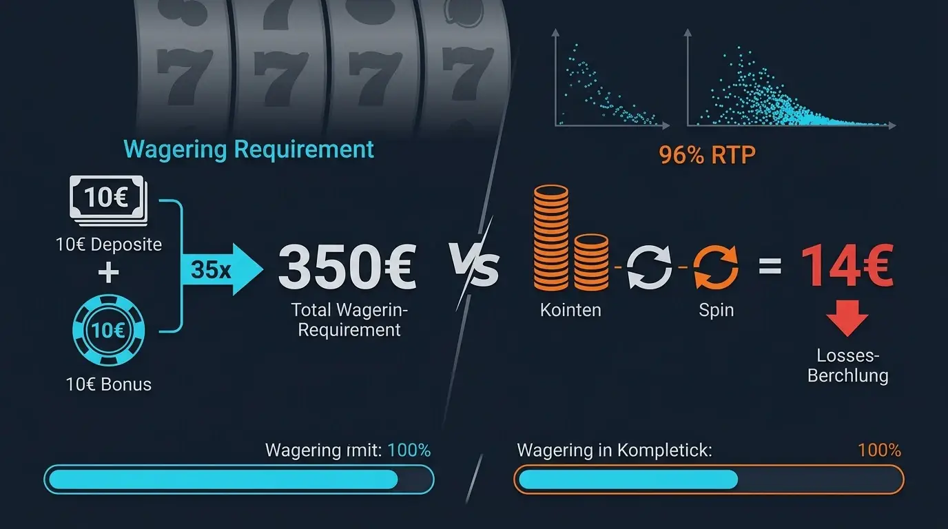 Willkommensbonus-Rechnung bei 10 Euro Einzahlung mit Umsatzbedingungen