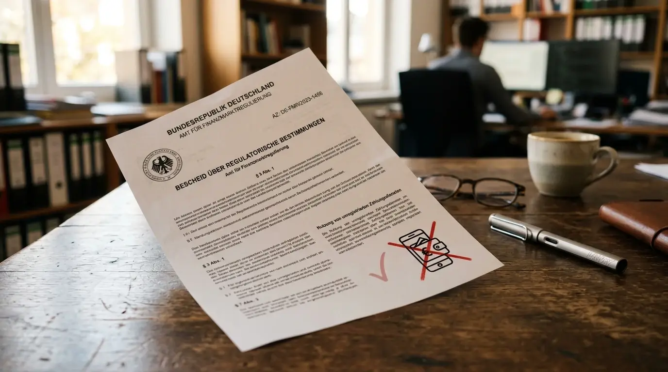 Offizielles GGL-Dokument mit Whitelist-Symbol und durchgestrichenem Jeton-Logo