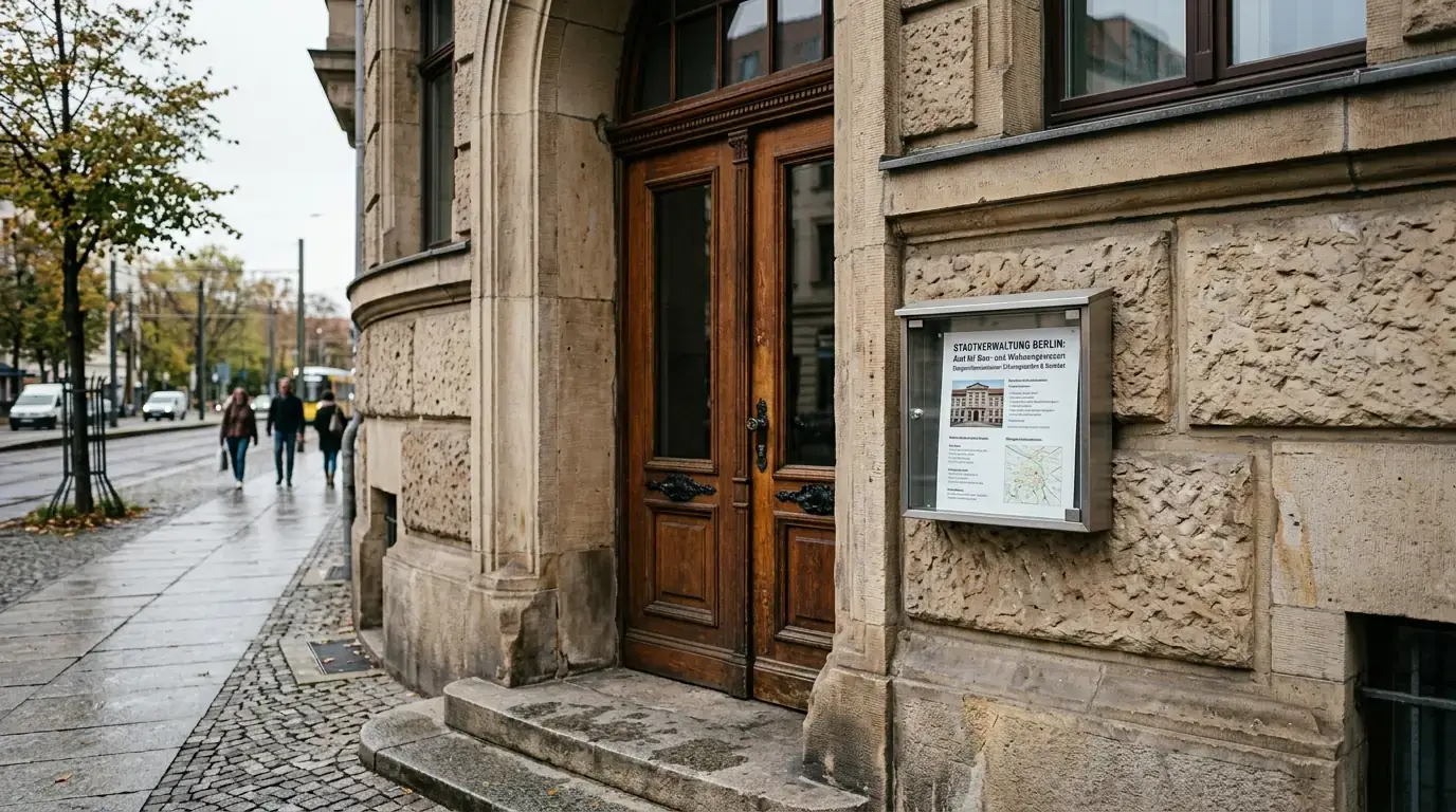 Fassade einer deutschen Aufsichtsbehörde mit Tageslicht