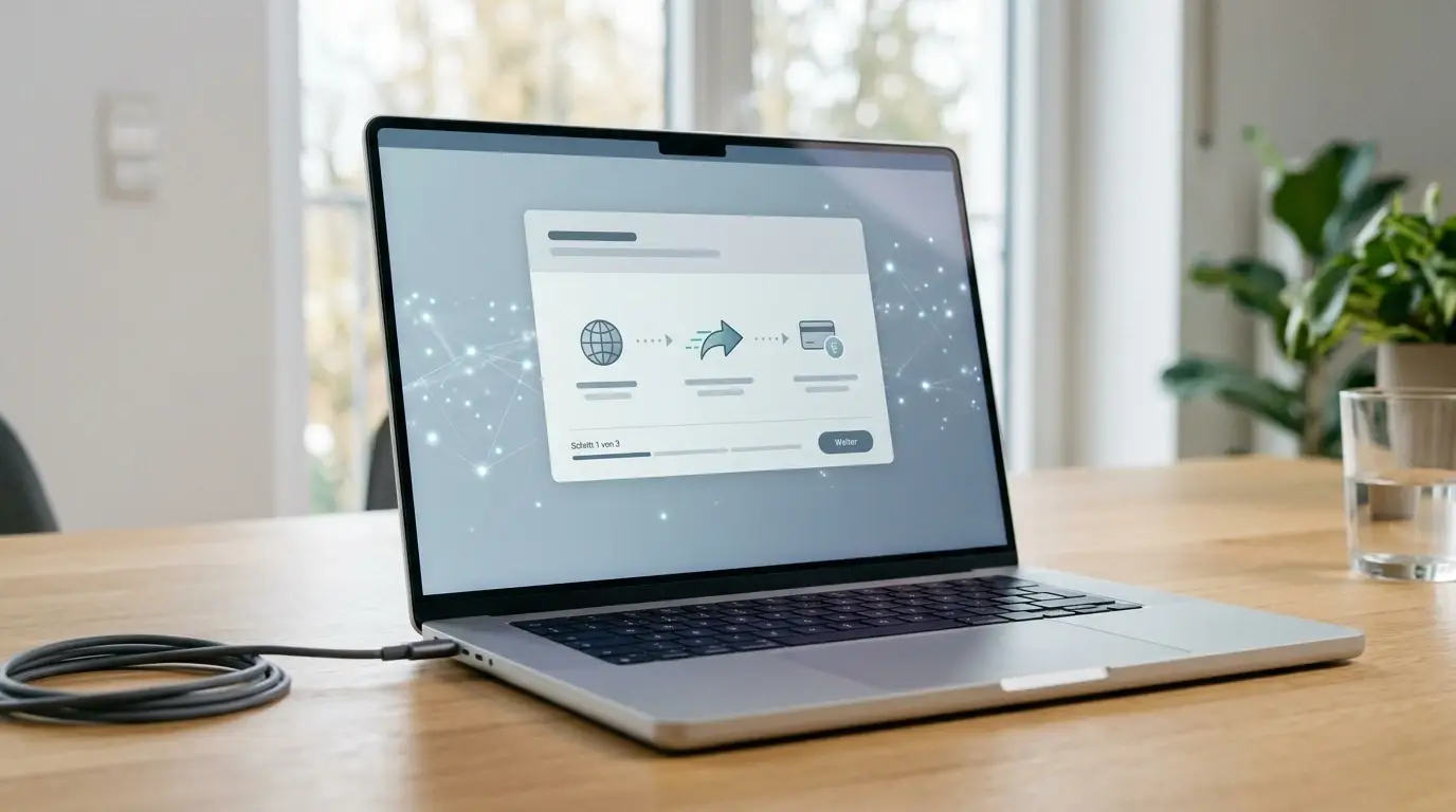 Neutrale digitale Zahlung ohne erkennbare Markenlogos
