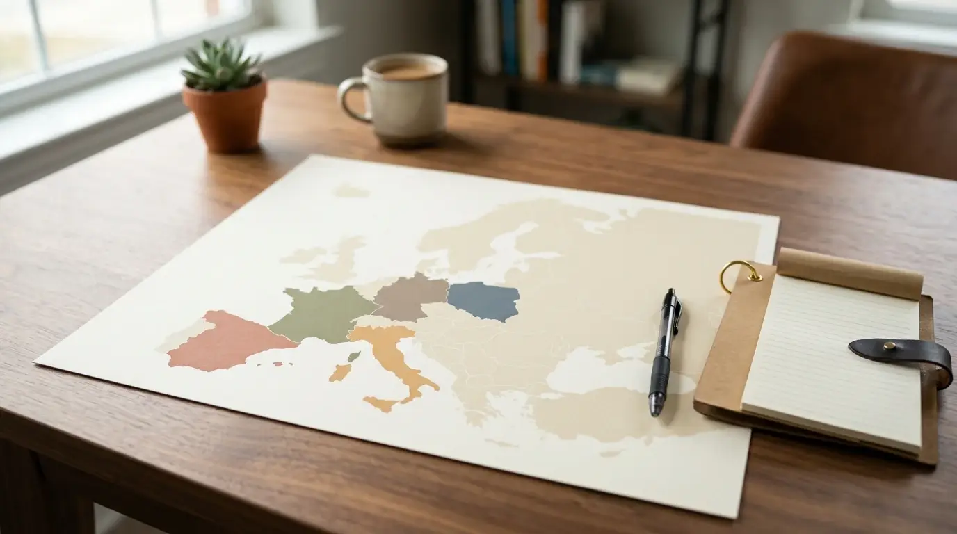 Europakarte mit markierten OKTO-Partnermärkten