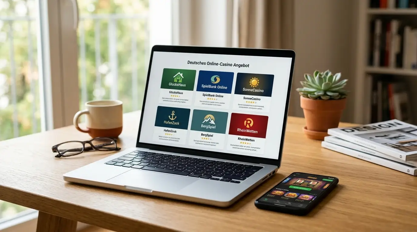 Verschiedene lizenzierte Online-Casino-Marken in Deutschland – Auswahl an legalen Anbietern mit GGL-Genehmigung auf Desktop und Mobilgerät