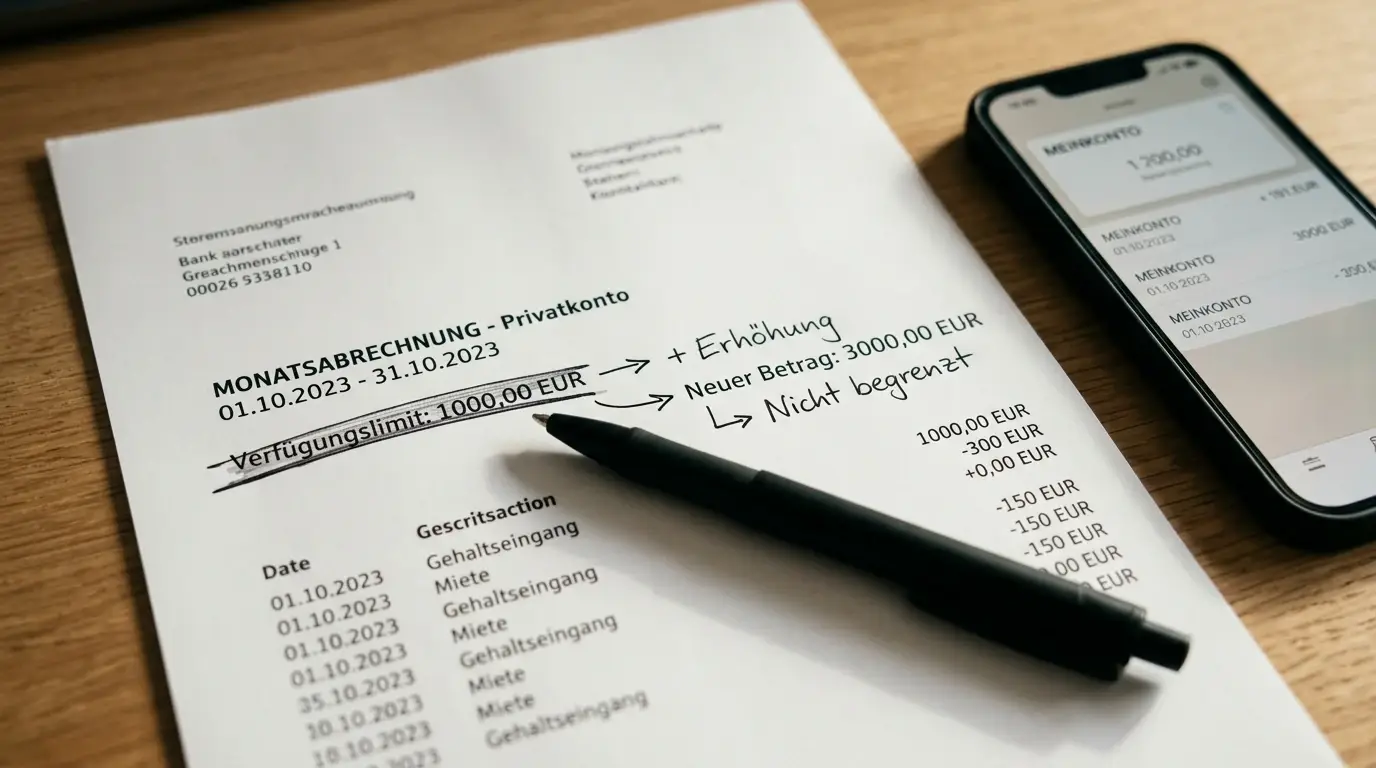 Diagramm mit durchgestrichenem 1.000-Euro-Limit und Kontrollverlust-Metapher