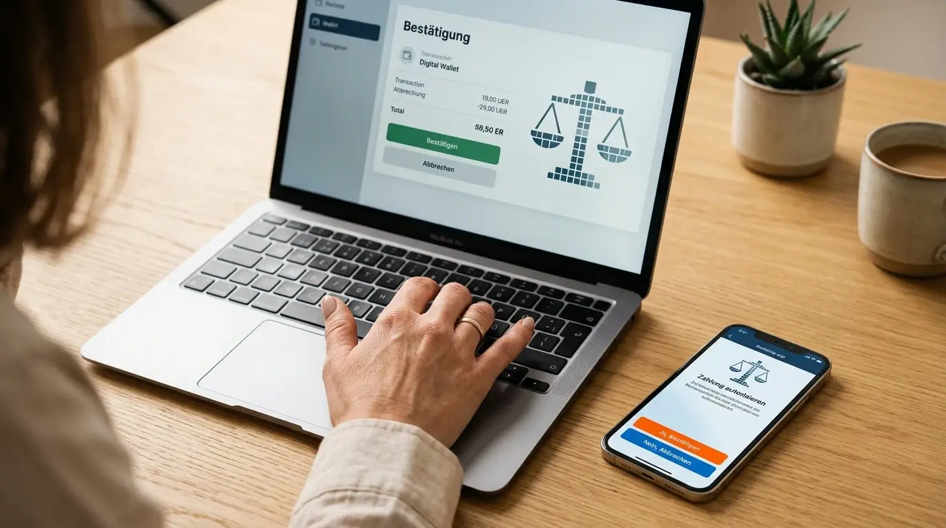 Schrittweiser Kassenablauf mit Wallet und neutraler Zahlungsbestätigung