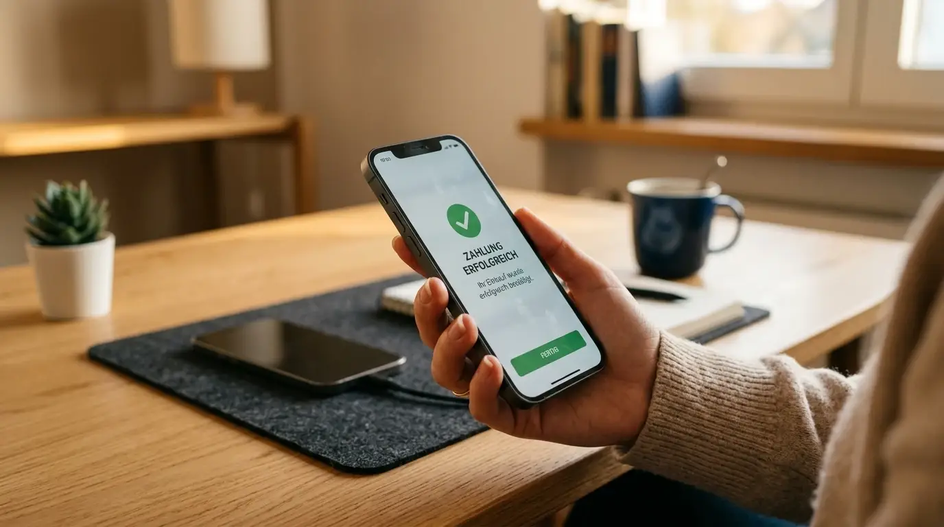 App-Bestätigung einer MuchBetter-Einzahlung ohne Markenlogos
