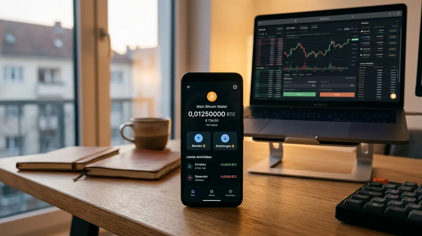 Crypto-Wallet mit Bitcoin-Transaktion zu Online-Casino
