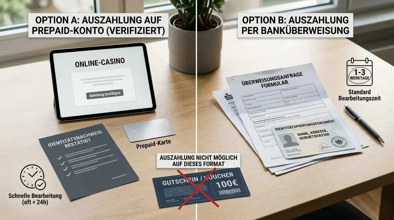 Auszahlung von Casino-Gewinnen über myPaysafe oder Banküberweisung