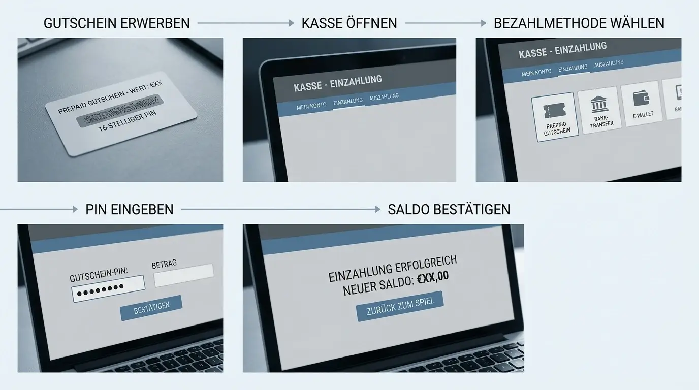 Schrittweise Einzahlung mit paysafecard
