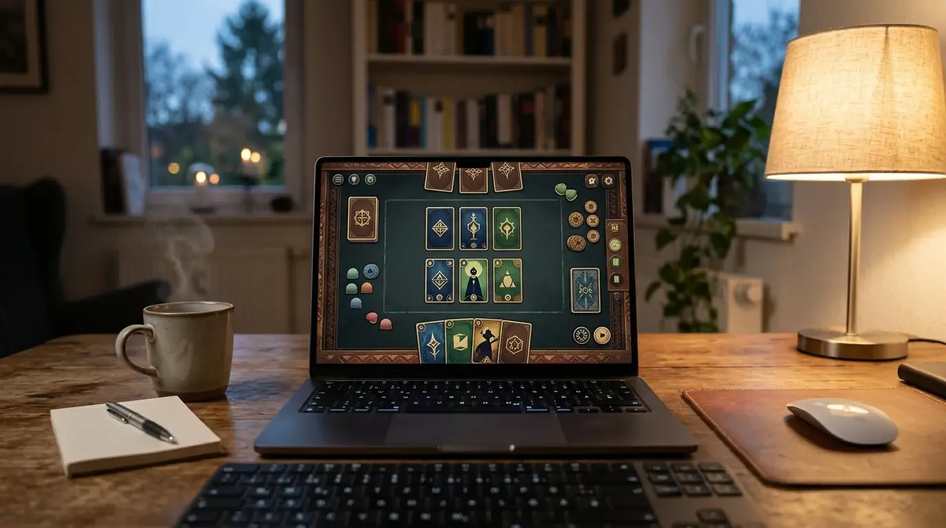 Laptop mit neutraler kostenloser Punto-Banco-Spieloberfläche