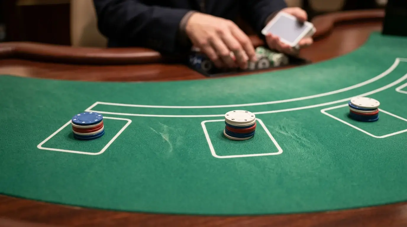 Neutrale Spieltafel mit Spieler Banker und Tie Feldern