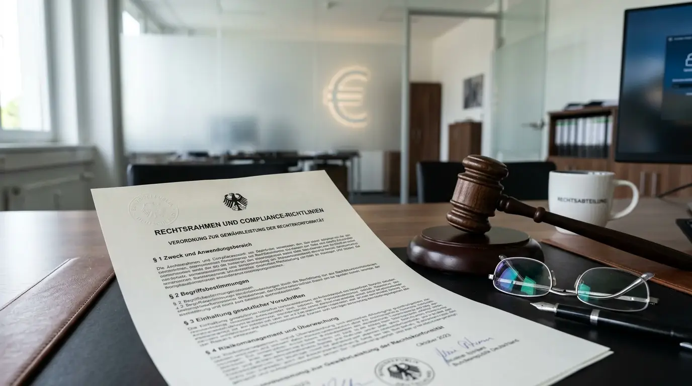 Offizielles Dokument mit deutschem Rechtstext und Richterhammer