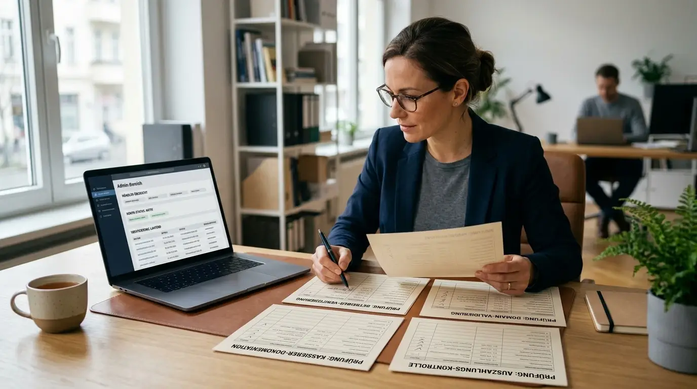 Neutrale Checkliste für Domain, Betreiber, Kasse und Auszahlung