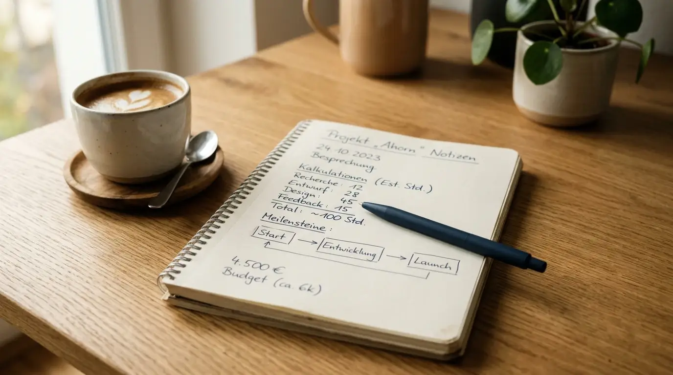 Notizblock mit handschriftlicher Berechnung der Umsatzbedingungen eines Bonus