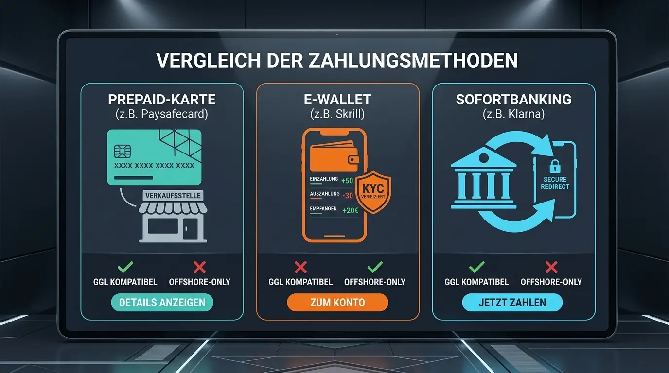 Zahlungsmethoden-Vergleich für 10-Euro-Einzahlungen nach Casino-Typ